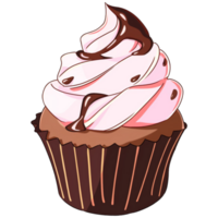 AI Generated Chocolate Cupcake png