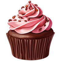 AI Generated Chocolate Cupcake png