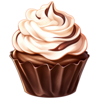 AI Generated Chocolate Cupcake png