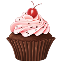 AI Generated Chocolate Cupcake png