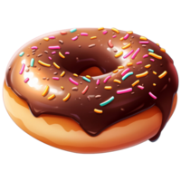 AI Generated Chocolate Donut png