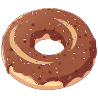 AI Generated Chocolate Donut png