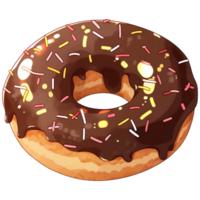 AI Generated Chocolate Donut png