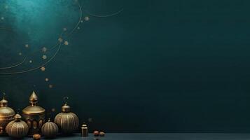 Ramadan candle on pastel background for Ramadan banner concept design, AI Generative photo