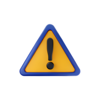 warning triangle sign 3D png
