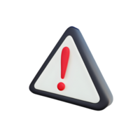 warning triangle sign 3D png