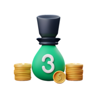 dinero 3d elemento icono png