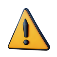 warning triangle sign 3D png