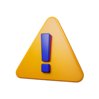 warning triangle sign 3D png