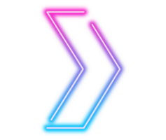 Neon glowing forward arrows showing right png