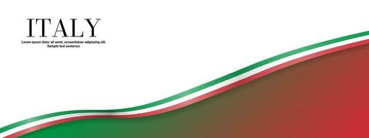 italiano bandera bandera antecedentes con Copiar espacio. bandera cinta de Italia en de colores antecedentes. doblado ondulación italiano bandera cinta. editable vector ilustración. eps 10