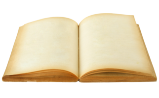 open old book isolated with clipping path for mockup png