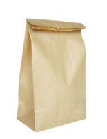 Brown paper bag isolated with clipping path for mockup png