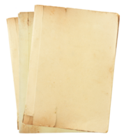 Pile of old book pages isolated with clipping path for mockup png