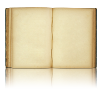 open old book isolated with reflect floor for mockup png