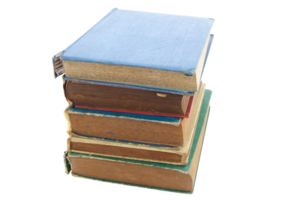 Pile of old books isolated with clipping path for mockup png