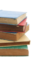 Pile of old books isolated with clipping path for mockup png