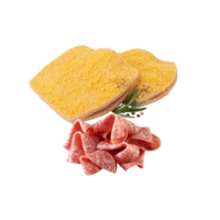 Fresco un pan y salami cortar afuera, aislado transparente antecedentes png