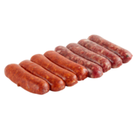 fresh sausage on skewer cut out isolated transparent background png