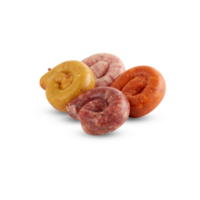 fresh sausage on skewer cut out isolated transparent background png