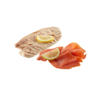 Smoked salmon and fresh fish fillets png