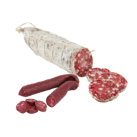 fresco salame e linguiça cortar Fora isolado transparente fundo png