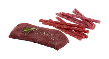 beef tenderloin Sausage, Salami Sticks cut out isolated transparent background png