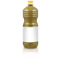 Oil bottle with empty label cut out isolated transparent background png