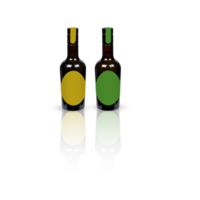 Liquor bottles. Wine bottles have empty labels cut out isolated transparent background png