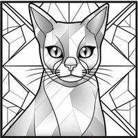 Stained Glass Cat Coloring Pages photo