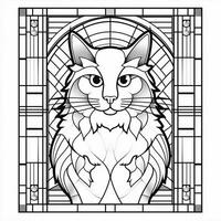 Stained Glass Cat Coloring Pages photo