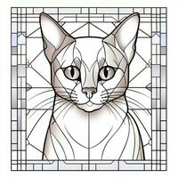 Stained Glass Cat Coloring Pages photo