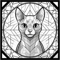 Stained Glass Cat Coloring Pages photo