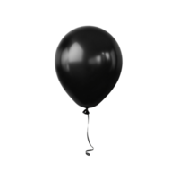 Black baloon isolated on transparent background, created with generative AI png