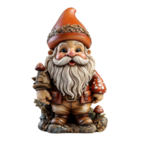 Garden gnome isolated on the transparent background, created with generative AI png