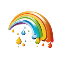 Cartoon style rainbow isolated on transparent background, created with generative AI png