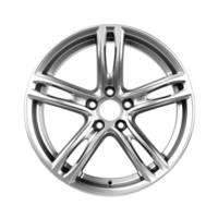 Modern shiny car rim isolated on transparent background, created with png