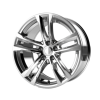 Modern shiny car rim isolated on transparent background, created with png