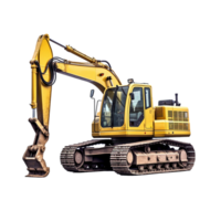 Crawler excavator isolated on transparent background, created with generative AI png