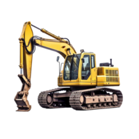 Crawler excavator isolated on transparent background, created with generative AI png