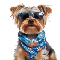 Fashion dog portrait isolated on transparent background, created with generative AI png