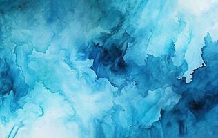 Abstract blue watercolor gradient painting, created with generative AI photo