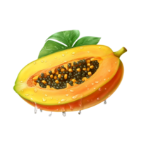 Papaya isolated on transparent background, created with generative AI png