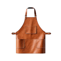 Brown leather apron isolated on transparent background, created with generative AI png