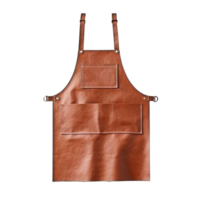 Brown leather apron isolated on transparent background, created with generative AI png