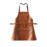 Brown leather apron isolated on transparent background, created with generative AI png