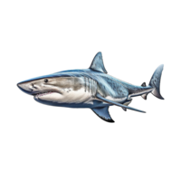 tiburón aislado en transparente fondo, creado con generativo ai png