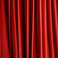 Red curtain backdrop, created with generative AI photo