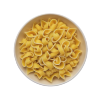 Flat lay view at pasta in the bowl on transparent background, created with generative AI png