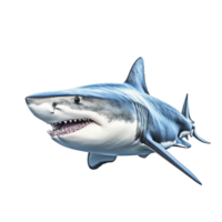 Shark isolated on transparent background, created with generative AI png